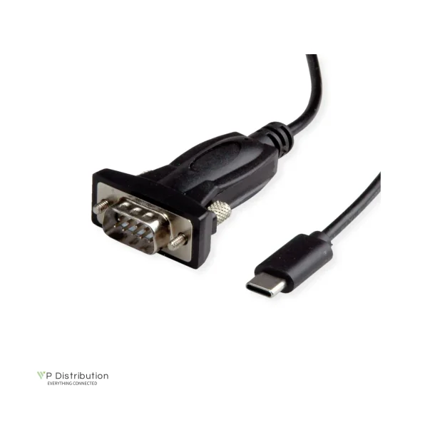 VALUE Converter Cable USB C to Serial, DB9/25 Adapter, 1.8m