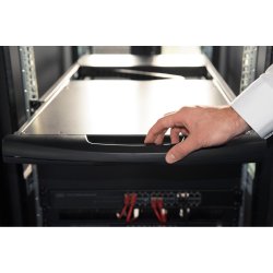 Modularized 43,2cm (19") HD TFT console with 8 port KVM,  RAL 9005 black, FR keyboard