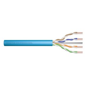 CAT 6A U-UTP installation cable, 500 MHz Cca (EN 50575), AWG 23/1, 500m drum, sx, bl
