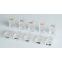 ROLINE Cat.5e (Class D) Modular Plug, 8p8c, UTP, for Stranded Wire, 10 pcs.