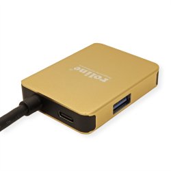 ROLINE GOLD USB Type C Docking Station, 4K HDMI, 2x USB 3.2 Gen 1 ports, 1x USB Type C PD (Power Delivery)