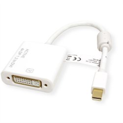 ROLINE 4K Mini DisplayPort-DVI Adapter, MiniDP M - DVI F
