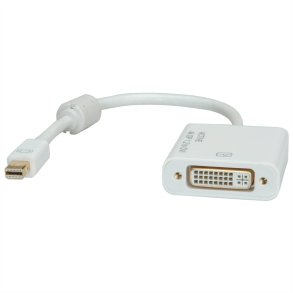 ROLINE 4K Mini DisplayPort-DVI Adapter, MiniDP M - DVI F