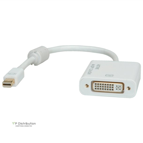 ROLINE 4K Mini DisplayPort-DVI Adapter, MiniDP M - DVI F