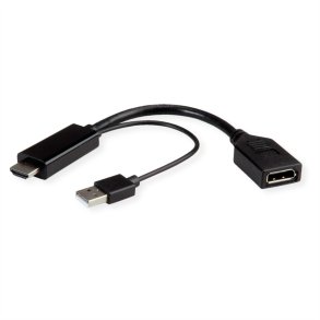 ROLINE 4K Adapter, active, v1.2, HDMI - DP, M/F