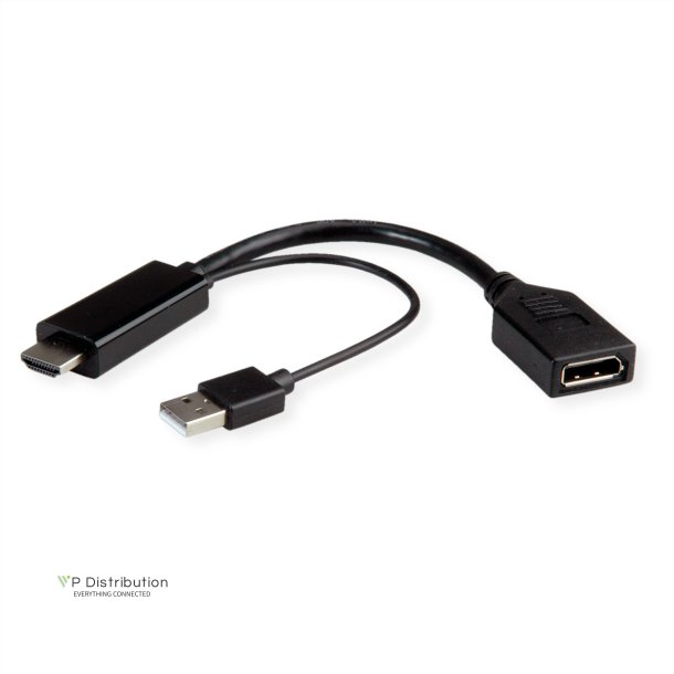 ROLINE 4K Adapter, active, v1.2, HDMI - DP, M/F