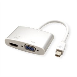 ROLINE Adapter, Mini DisplayPort - HDMI/VGA, Mini DP M - HDMI/VGA F