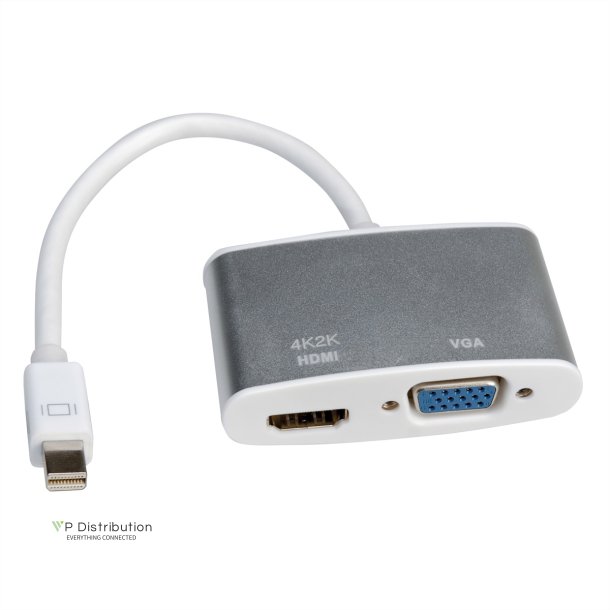 ROLINE Adapter, Mini DisplayPort - HDMI/VGA, Mini DP M - HDMI/VGA F