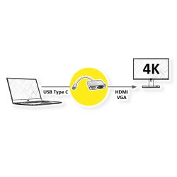 ROLINE Type C - HDMI/VGA Adapter, M/F