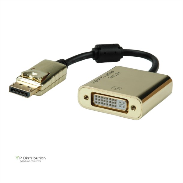 ROLINE GOLD 4K DisplayPort-DVI Adapter, DP M - DVI F