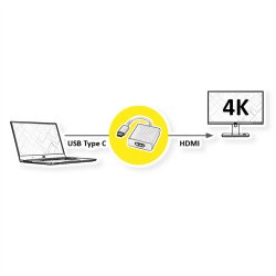ROLINE Type C - HDMI Adapter, M/F