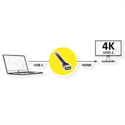 ROLINE Type C - HDMI Adapter, M/F, 0.13 m