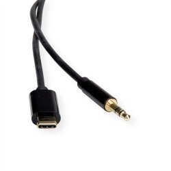 ROLINE Type C - 3.5mm Audio Adapter, M/M, black, 3 m