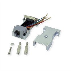 ROLINE DB9 socket - RJ-45 socket 8P / 8C 8-Wire, silver