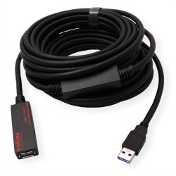 ROLINE USB 3.2 Gen 1 Active Repeater Cable, black, 10 m