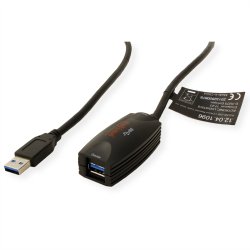 ROLINE USB 3.2 Gen 1 Active Repeater Cable, black, 5 m