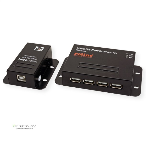 ROLINE USB 2.0 Extender over RJ-45, PoC, 4x USB, max. 50m