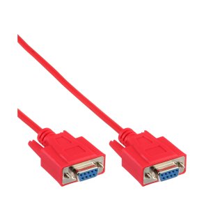 InLine Null Modem Cable DP9 Pin female to female moulded red 2m
