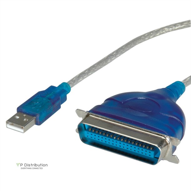 VALUE USB to IEEE1284 Converter Cable, 1.8 m, turquoise, 1.8 m