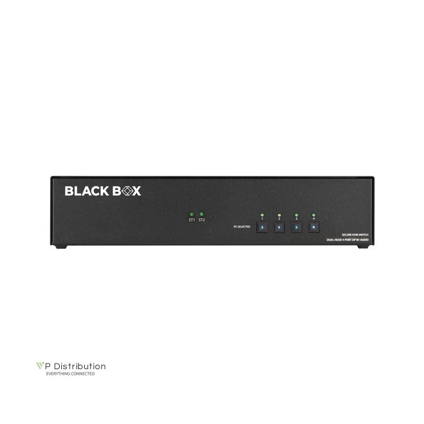 Black Box Niap4 Secure Kvm Switch, Dual Head, 4-Port, Dp