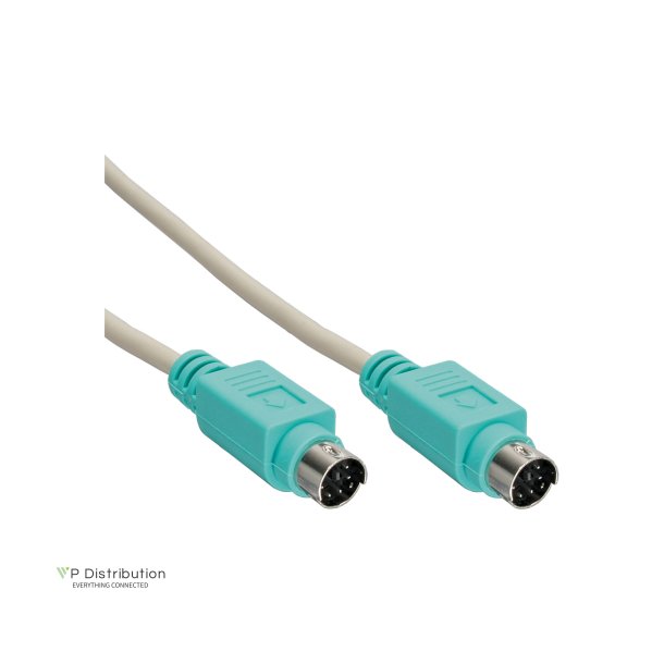 InLine&reg; PS/2 Cable male to male grey / green 2m