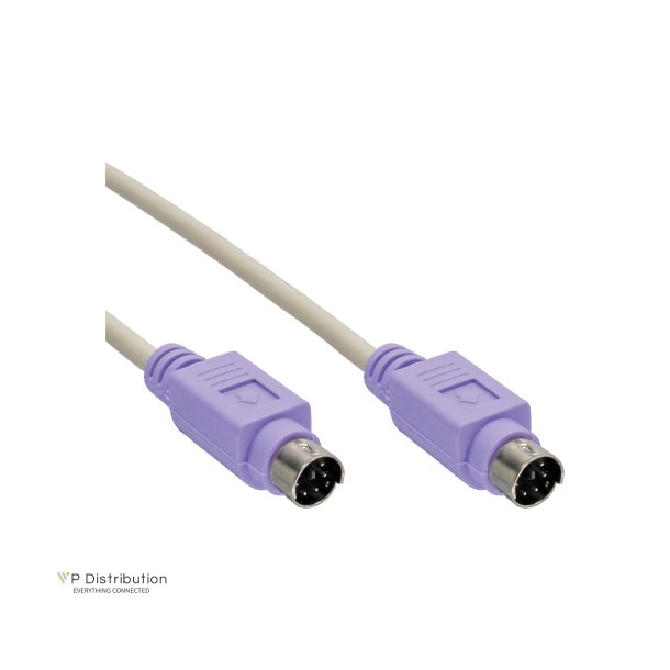 InLine&reg; PS/2 Cable male to male grey / purple 2m