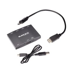 Black Box 4 Port Displayport Mst Hub, 4K, Power Cable