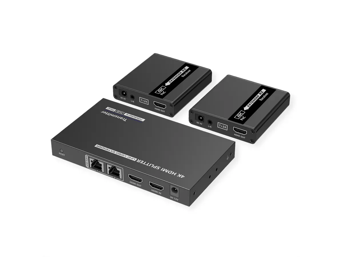 VALUE 1x2 HDMI Splitter with Extender Function (RJ45), 4K30Hz, 40m ...