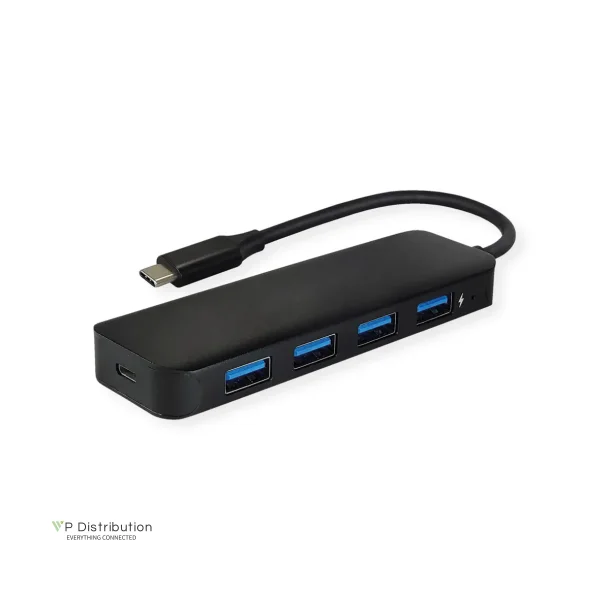 VALUE USB3.2 Gen1 Hub, 4x USB A F, 1x MicroB incl. PSU