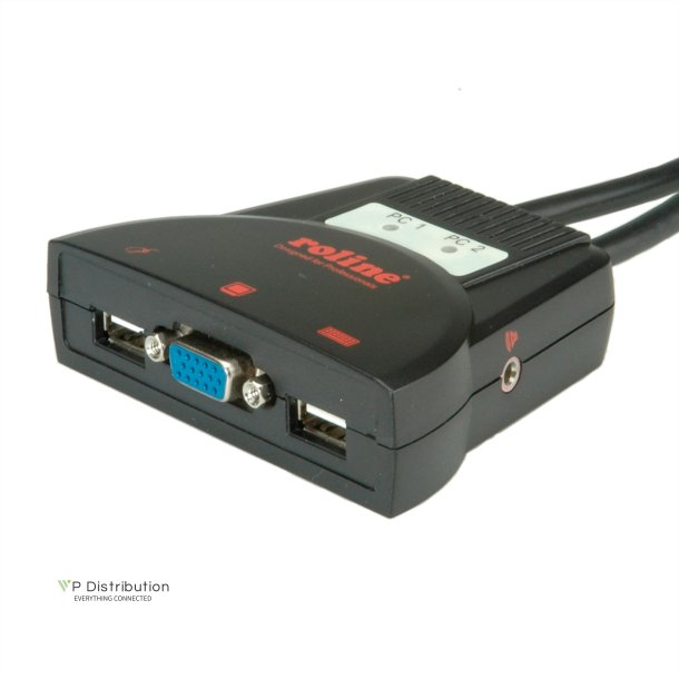 ROLINE KVM Switch "Star" 1 User - 2 PCs, Audio, USB