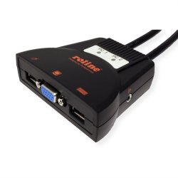 ROLINE KVM Switch "Star" 1 User - 2 PCs, Audio, USB