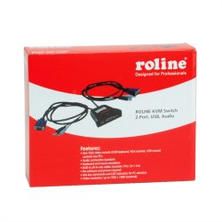 ROLINE KVM Switch "Star" 1 User - 2 PCs, Audio, USB
