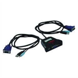 ROLINE KVM Switch "Star" 1 User - 2 PCs, Audio, USB
