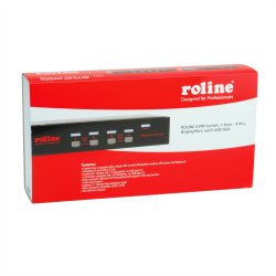 ROLINE KVM Switch, 1 User - 4 PCs, DisplayPort, with USB Hub