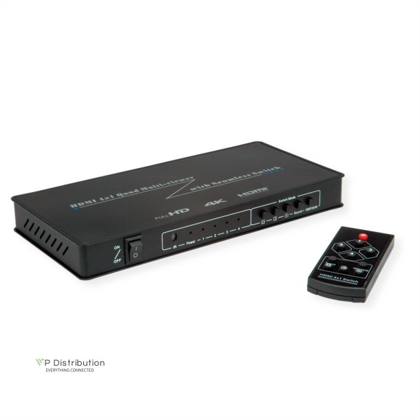 ROLINE HDMI 4x1 QUAD Multi-Viewer, with Seamless Switch