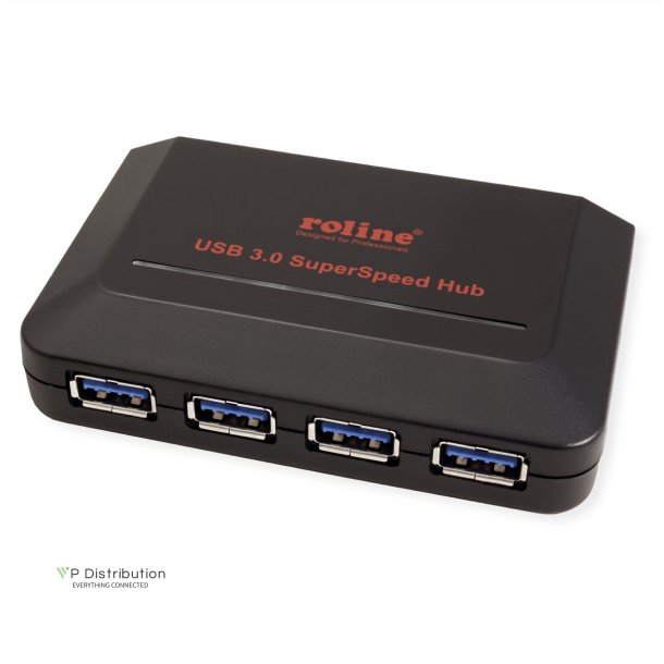 ROLINE USB 3.2 Gen 1 Hub, 4 Ports, with Power Supply