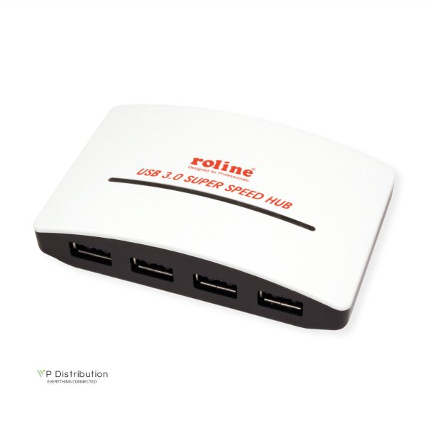 ROLINE USB 3.2 Gen 1 Hub "Black &amp; White", 4 Ports, with Power Supply