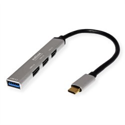 ROLINE USB 3.2 Gen 1 Hub, 4 Ports, Type C Connection Cable