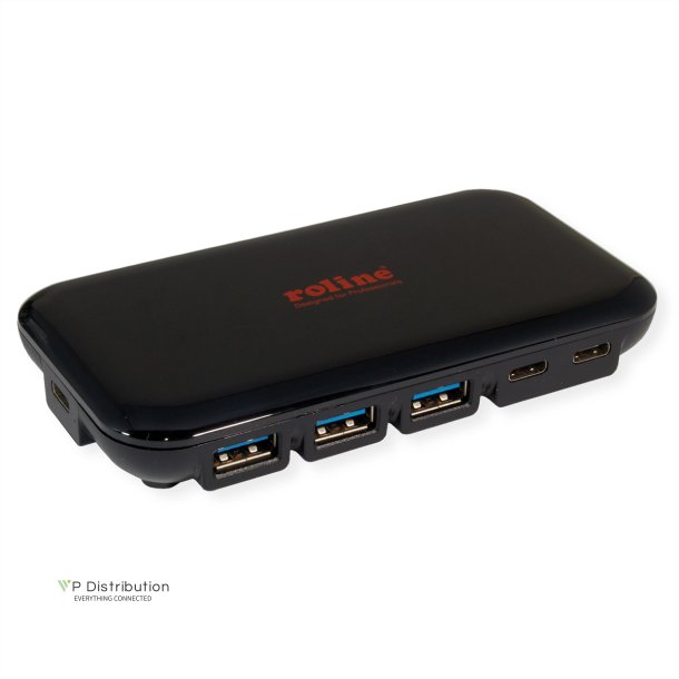 ROLINE USB 3.2 Gen 2 Hub, 7 Ports, (3x Type C + 4x Type A)