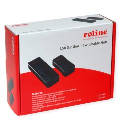ROLINE USB 3.2 Gen 1 Hub, 7 Ports, switchable