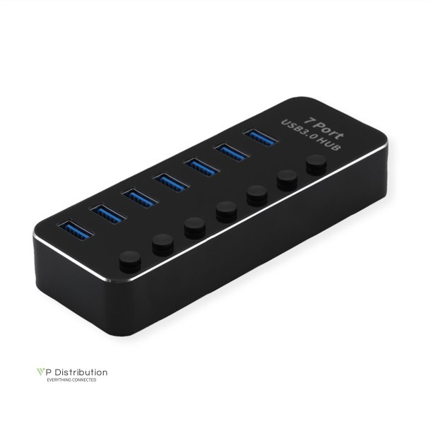 ROLINE USB 3.2 Gen 1 Hub, 7 Ports, switchable