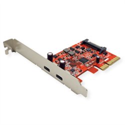 ROLINE PCI-Express x4 Adapter, 2x Ports Type C USB 3.2 Gen 2