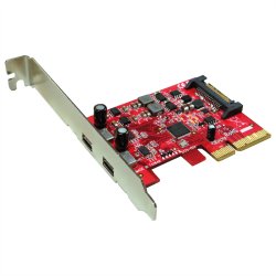 ROLINE PCI-Express x4 Adapter, 2x Ports Type C USB 3.2 Gen 2