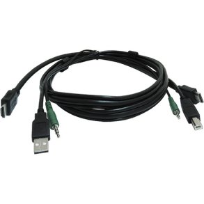 SmartAVI 6 ft KVM USB Dual HDMI Cable with Audio