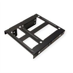 ROLINE HDD/SSD Mounting Adapter, 3.5 inch frame for 2x 2.5 inch HDD/SSD, metal, black