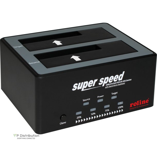 ROLINE 2.5" / 3.5" SATA HDD/SSD Docking Station, USB 3.2 Gen 1, HDD Clone-Function