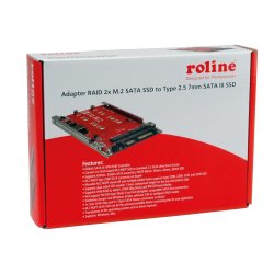 ROLINE M.2 to SATA III SSD H/W adapter, 2x M.2 NGFF SSD, bootable and RAID-capable