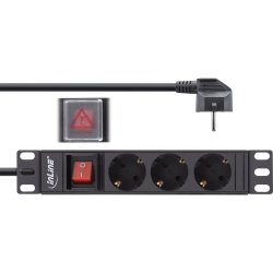 InLine&reg; 10" PDU, 3-port protective socket, with switch, 2m, black