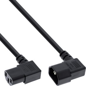 InLine Power Cable C13 to C14 black 0.4m angled