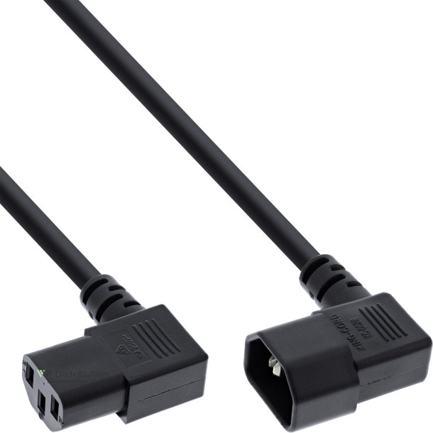 InLine&reg; Power Cable C13 to C14 black 0.4m angled